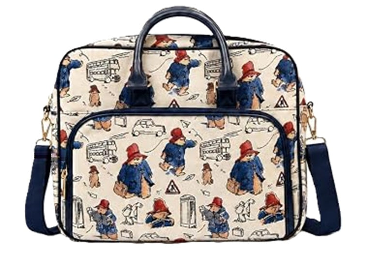 Signare Tapestry Computer Laptop & Shoulder Bag - Paddington Bear Cream