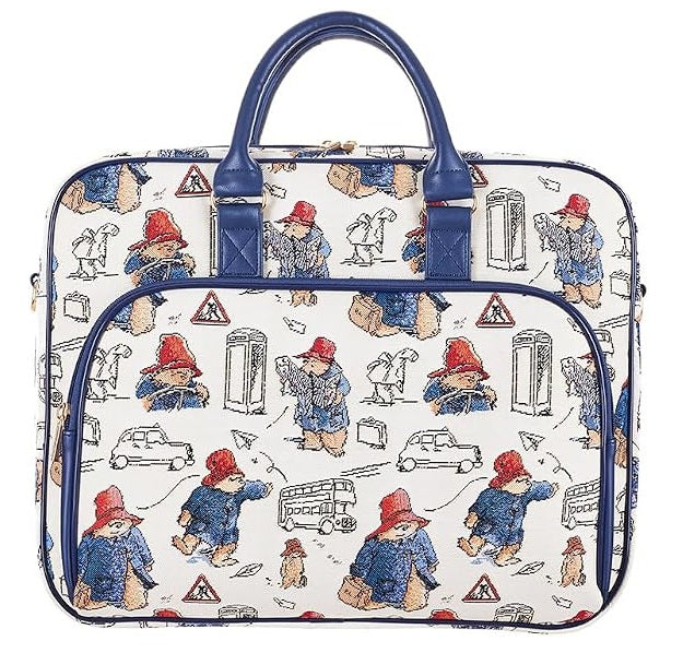 Signare Tapestry Computer Laptop & Shoulder Bag - Paddington Bear Cream