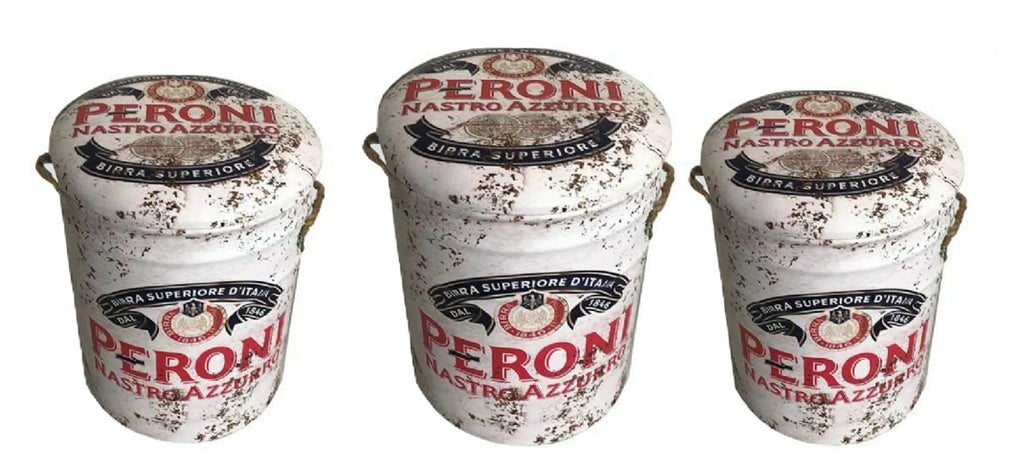Kozzy Retro Design 2 in 1 Padded Storage Stool - Peroni Beer