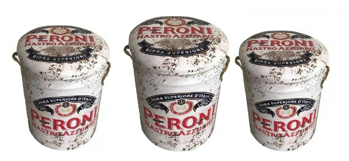 Kozzy Retro Design 2 in 1 Padded Storage Stool - Peroni Beer