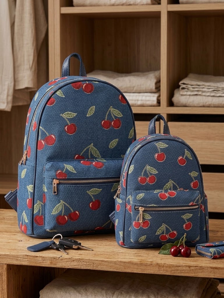 Signare London Tapestry Cherry Backpack & Daypack – Blue & Navy