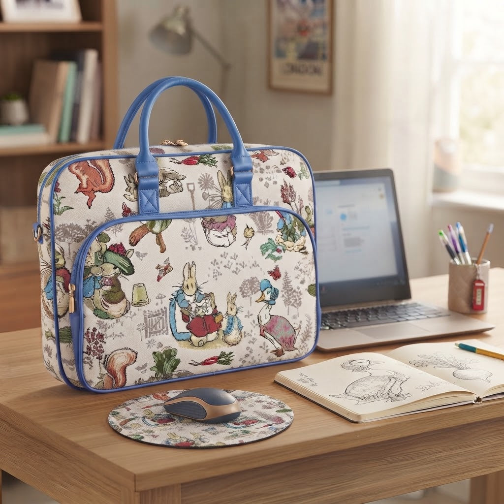 Signare Tapestry Computer Laptop & Shoulder Bag - Peter Rabbit