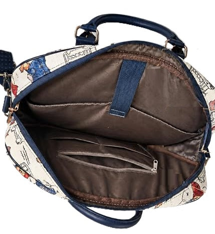 Signare Tapestry Computer Laptop & Shoulder Bag - Paddington Bear Cream