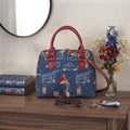 Signare Tapestry Convertible Grab & Shoulder Bag - Paddington Bear Blue Red