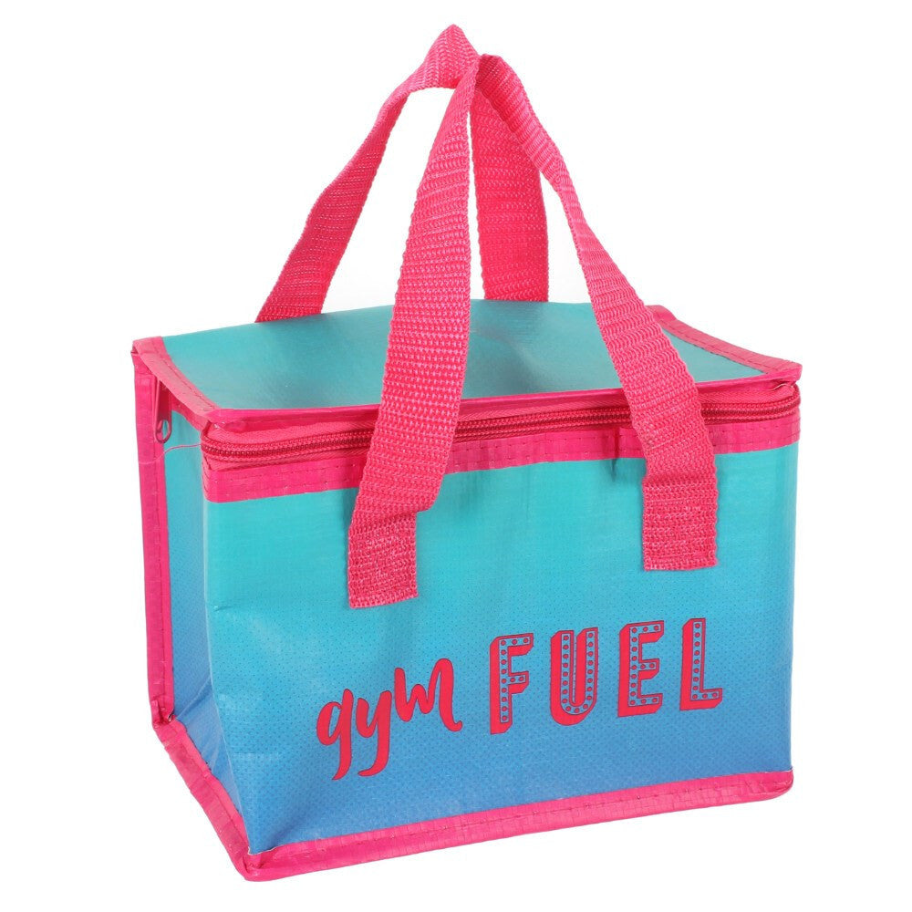 Cooler Gym Fuel Insulated Lunch Bag Blue and Pink
