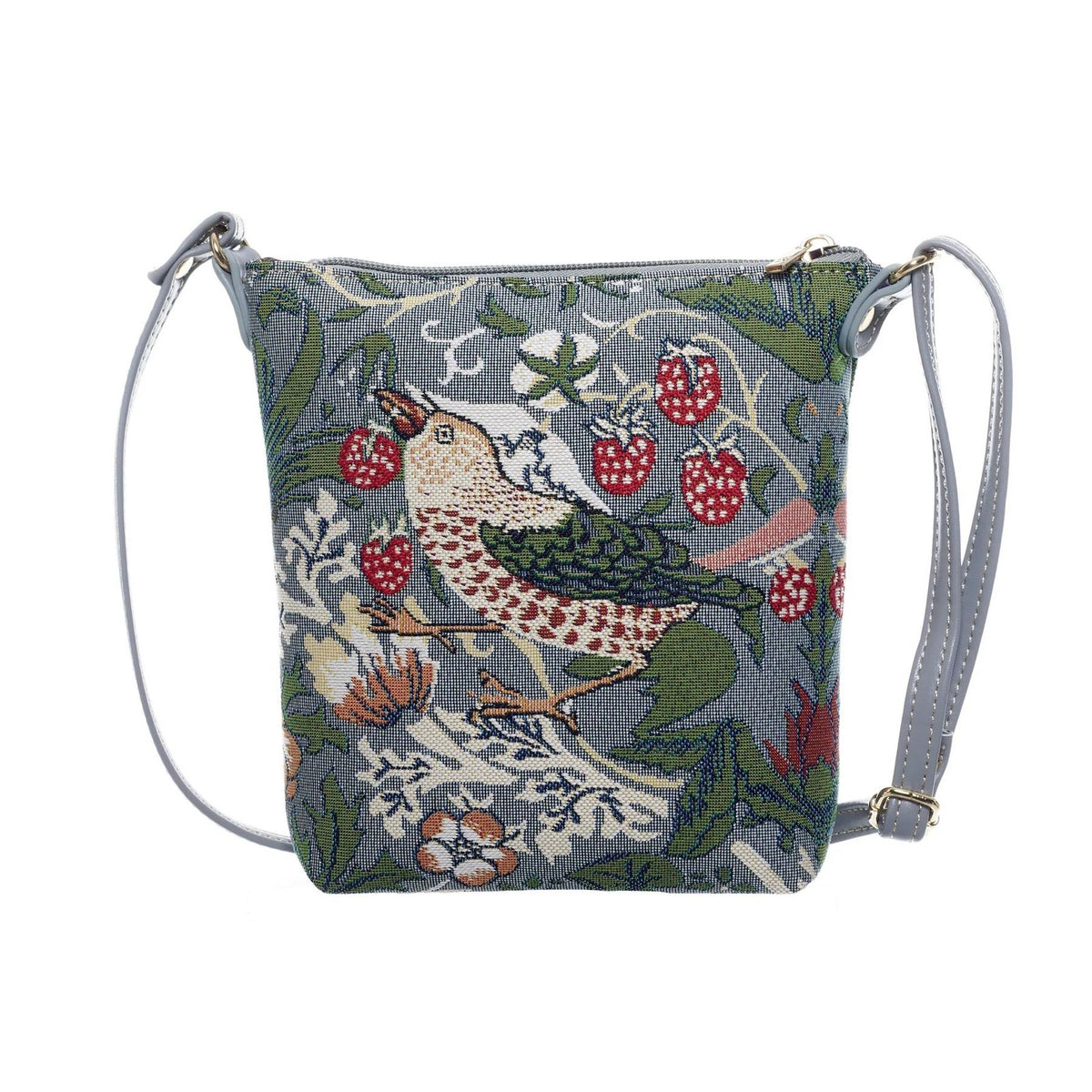 Signare Tapestry Sling Cross Body Bag - William Morris Strawberry Thief Grey