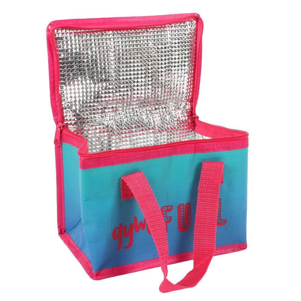 Cooler Gym Fuel Insulated Lunch Bag Blue and Pink