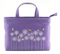 Mala Leather Moonflower Bee Grab & Shoulder Bag - Purple