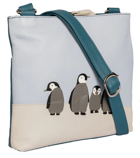 Mala Leather Large Cross Body Shoulder Handbag + Dust Bag - Ollie the Penguin