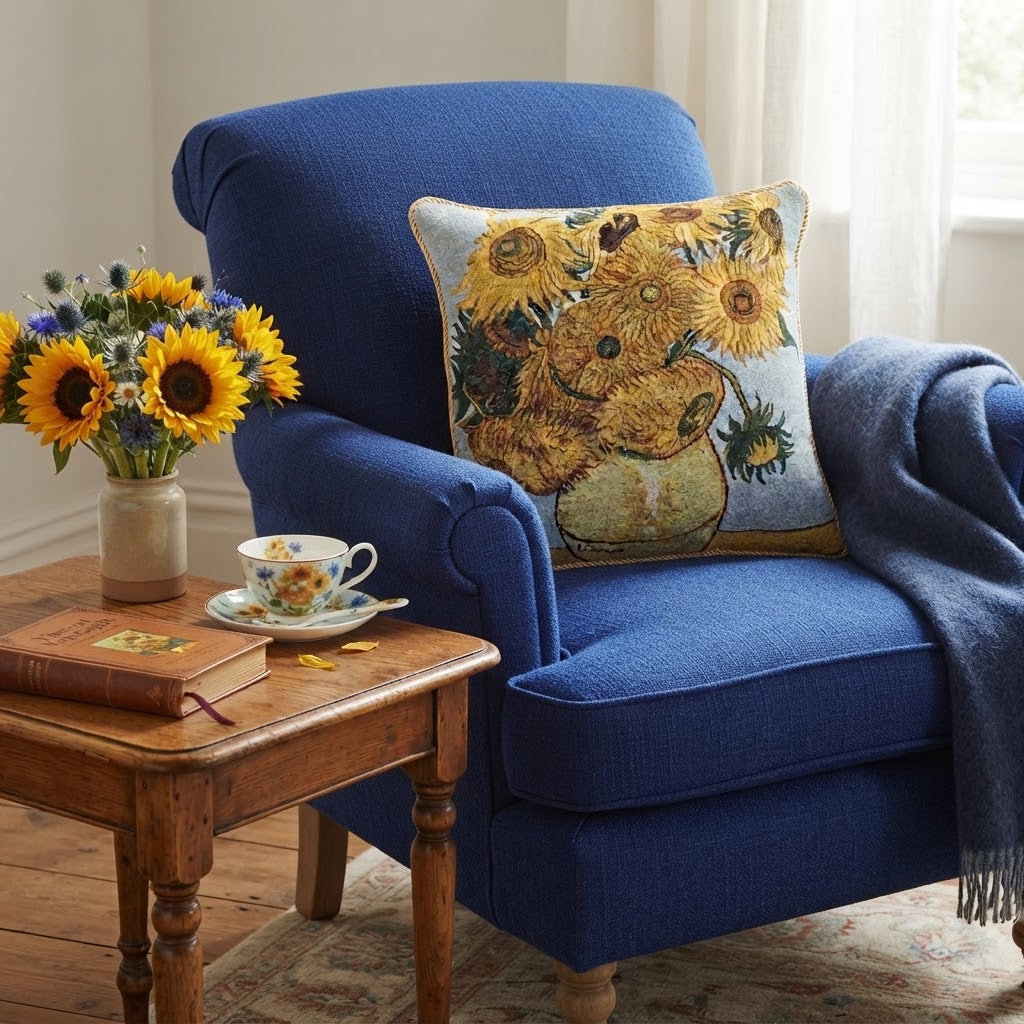Signare Tapestry Cushion Cover 45cm - Van Gogh Sunflowers